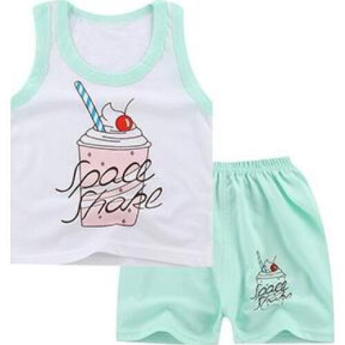 Summer Kid Boys Clothes Printed Vest Top+Shorts Boys Outfits Kids Clothing For Boys Sets