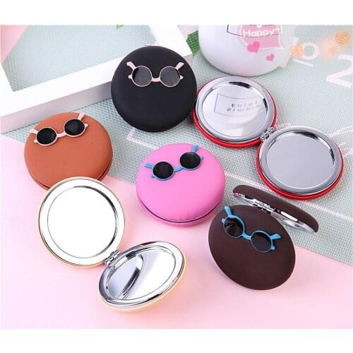 Mini Makeup Mirror Compact Pocket Mirror Portable Double-Sided Folding Cosmetic Mirror Female Gifts Cosmetic Tool Travel