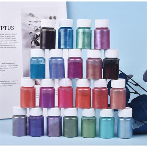 New 10g Chameleons Epoxy Resin Pigments Symphony Aurora Colorant Powder With Mini Brush Pearlescent Pearl Pigment DIY Nail Art