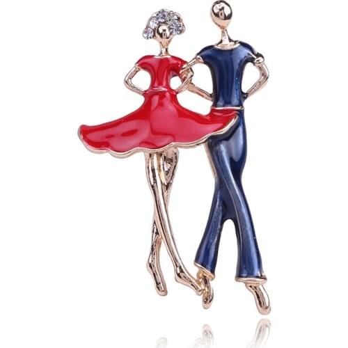 Couple Dance Brooch Sweet Pins Gift Party Wedding Dress Decor Accessories Birthday Jewelry