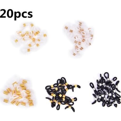 20pcs Plastic Silicone Glasses Chain Connection Glasses Chain Antiskid Rubber Ring Strap Extension Spring DIY Eyeglasses Rope