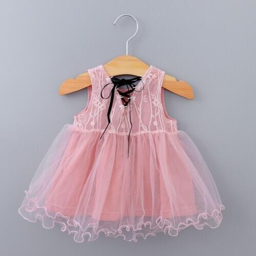 Newborn Princess Dress Summer Baby Girls Clothes 1 Year Birthday Party Dresses Sleeveless Lace Flower Infant Girl Costume