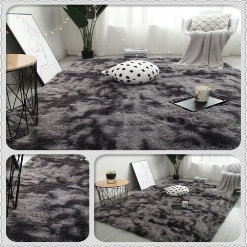 Rainbow Carpet Gradient Tie-dye Plush Rug for Living Room Coffee Table Carpet bedroom Bedside Bay Window Rug Baby Crawling Mat