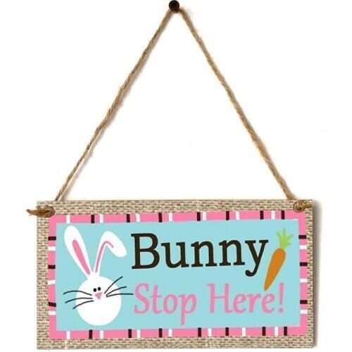 Happy Easter Decoration Wooden Easter Pendant For Home Easter Bunny Egg Door Ornaments Rabbit Kids Gifts Birthday Party Supplies