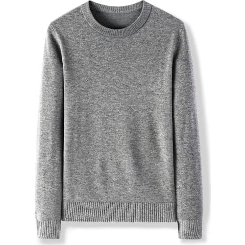 KKSKY Knitted Sweater Men O Neck Pullovers Sweater Homme Clothes Autumn and Winter Polyester Casual Base Loose Black Sweater Man