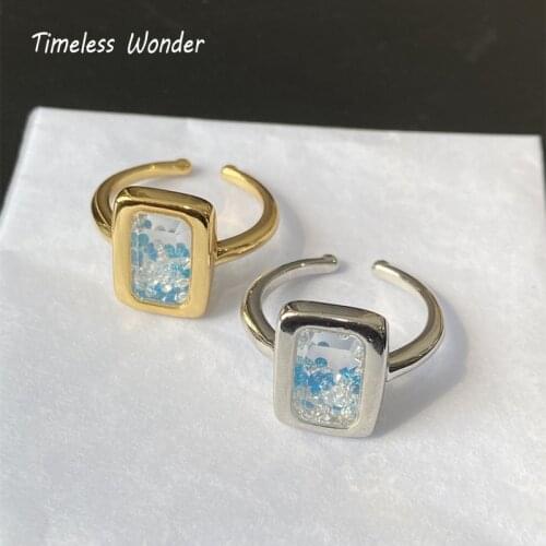 Timeless Wonder Gorgeous Inlay Stone Open Rings Women Jewelry Punk Gothic Ins Designer Top Rare Egirl Emo Mix Japan Kpop 3352