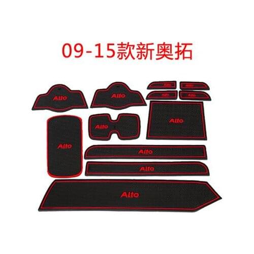 High quality Silica gel Gate slot pad,Teacup pad,Non-slip pad(12 pcs) For 2009-2015 Suzuki Alto Car styling