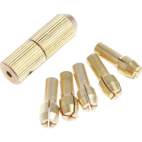 YOFE 5Pcs 0.5-3.0mm Micro Twist Hand Drill Kit Chuck Electric Drill Bit Collet 3.17mm