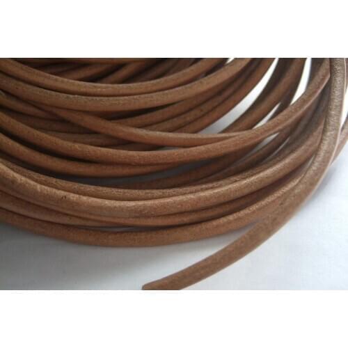 100meters 328 feet 5mm natural Round Cowhide Genuine Leather Cord,5mm Tan Real Leather cord