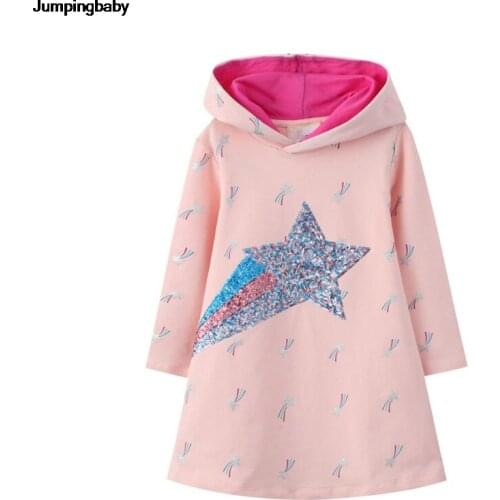 2021 Girls Dress Sequined Vestidos Hooded Children Dresses Autumn Winter Vestido Costume Ropa Pour Filles Roupa Infantil Menina