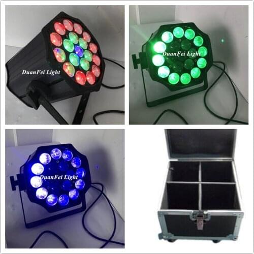 4pcs with flycase Rainbow dmx led par strobe wash zoom par led 4in1 19x10w dj zoom par for party lights disco