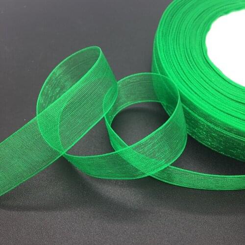 50 Yards/Roll 5/8" 15mm Green Organza Ribbon Bow Wedding Decoration Lace Crafts
