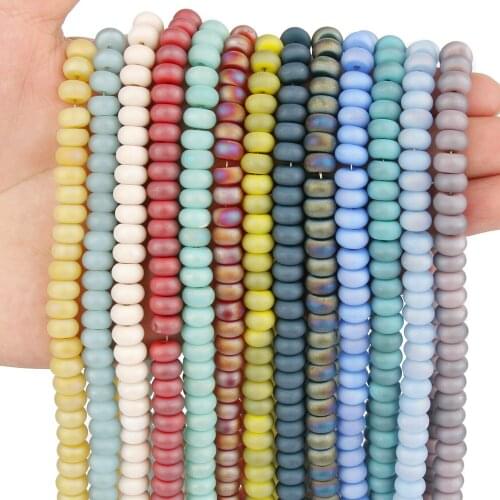 8x5mm Matte AB Multicolor Glass Crystal Beads Rondelle Shape Loose Beads For Jewelry Making DIY Charms Bracelet Necklace 15