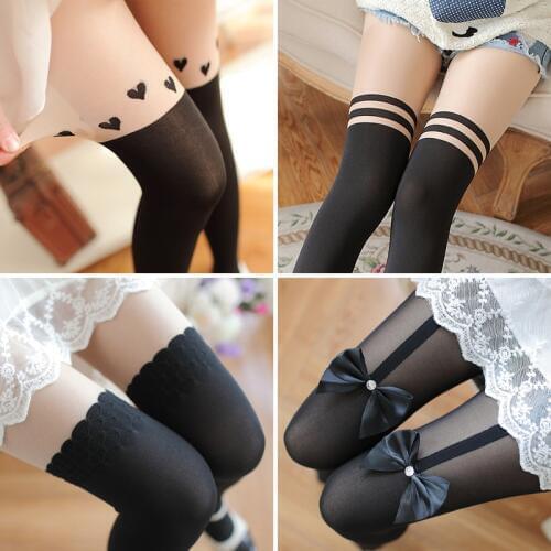 Big Sales Fashion Womens Stockings Japan Cute Skinny Sexy Leg Warmers Womens Stocking Knee High Attactive Woman Stocking