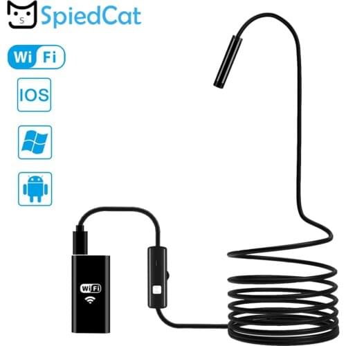 SPIED CAT 1/2/3.5/5M Soft Cable 8mm mini Lens WIFI Endoscope Camera Waterproof Inspection Pipe Cam IOS iPhone Android Phone