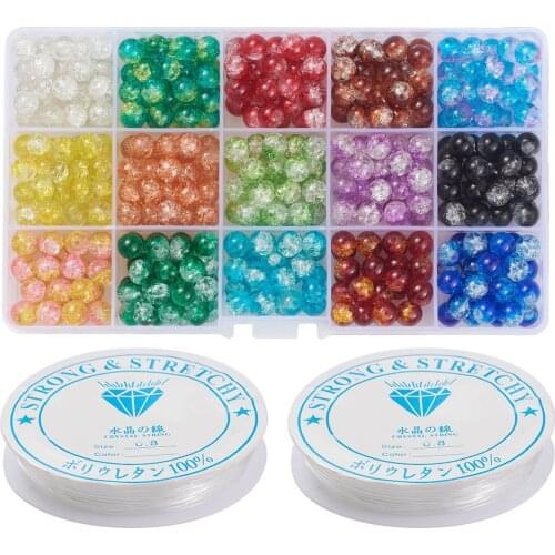 Popcorn Milleflowers Murano Lampwork Glass Beads Box 450PCS DIY Handmade Beaded Making Accessories Jewelry Materials