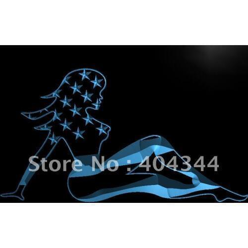 LB813- Sexy Lady Woman US Flag Bar PUb LED Neon Light Sign home decor crafts