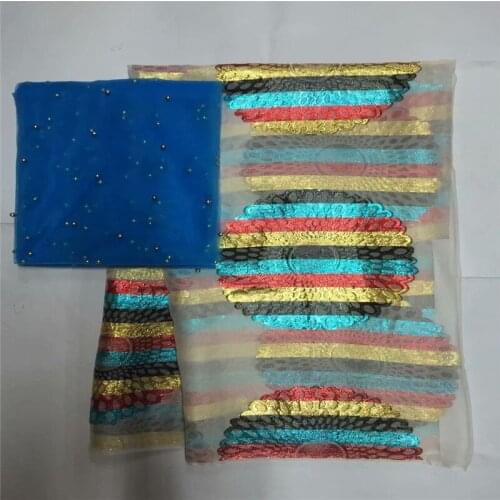 LX!High quality silk fabric for lady dress embroidered silk fabric African metallic silk fabric ! F31322