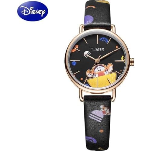 Disney Women Fashion Casual Japan Quartz Wristwatch Winnie Pooh Tigger Graffiti Cartoon Youth Lady Student Girl Female New Clock