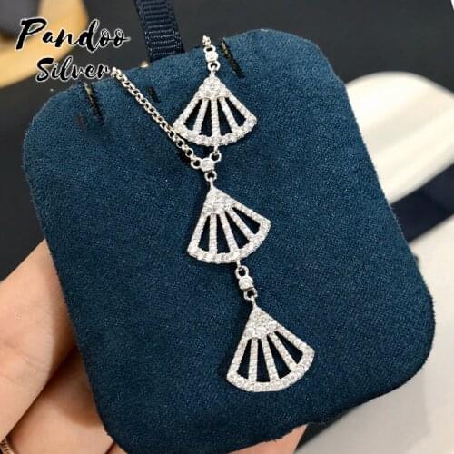 Fashion Charm Sterling Silver Original 1:1 Copy,Silver Flamenco Pendant Necklace For Women Jewelry With Logo