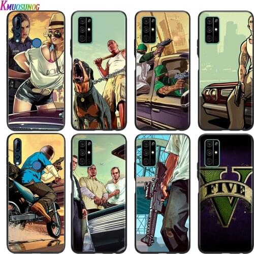 Soft Black Cover Grand Theft Auto GTA V For Honor 30 30S V30 V20 9N 9S 9A 9C 20S 20E X10 20 7C Lite Pro Plus Phone Case