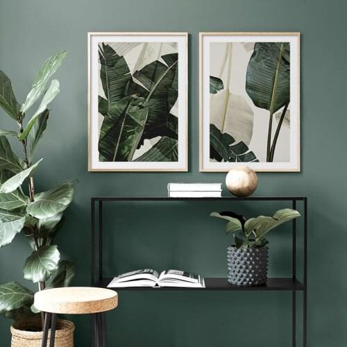 Banana Leaves Wall Art Canvas Painting Green Style Plant Nordic Posters and Prints Decorative Picture Modern Home Decoration