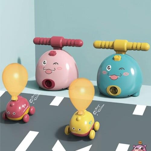 New Cartoon Inertia Flying Power Balloon Car With Rocket Launcher Fun Education Science Experiment Toys For Children Gift
