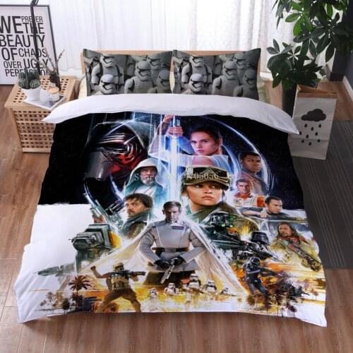 New Luxury Anime 3D Bedding Set Star Wars Modern Duvet Cover Set King Queen Full Twin Bed Brief Bed