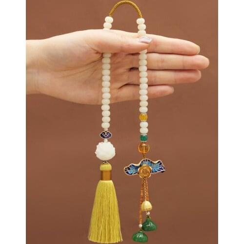 Automobile Hanging Ornament Car Interior Hanging Accessories Goddess Style High-End Hand-Woven Bodhi Be Safe Charm Atmospheri