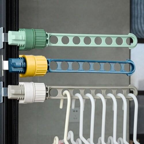 Portable Clothes Drying Rack Window Balcony Hanging Stand Stainless Steel 8 Holes Drying Rod For Outdoor Travel Storage Rack