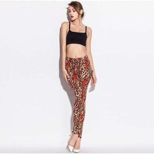 Spring Autumn Manufacturer Sexy Mature Lady Classic Leopard Print High Stretch Super Soft Cotton Sex Legging Dropshipping