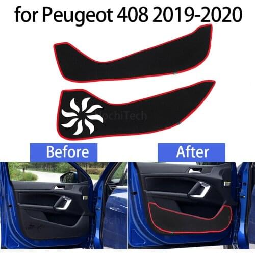 Door Inside Guard Protective Mat Side Edge Cover Accessories Car Door Anti Kick Pad Sticker for Peugeot 408 2019-2020