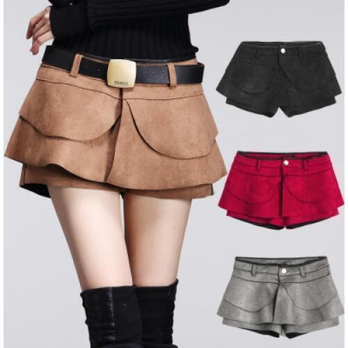 New Fashion Womens Shorts Skirts Ruffles Shorts Winter Spring Mini Shorts Casual Shorts 8299
