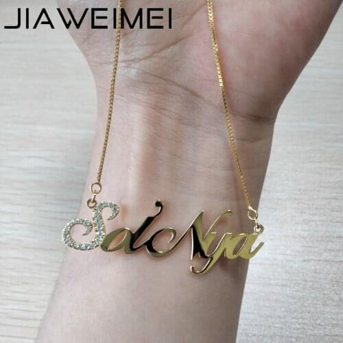 Custom Personalized Name Necklace With First Letter Diamond Sterling Silver 925 Choker Women Gold Plated Jewelry Birthday Gifts
