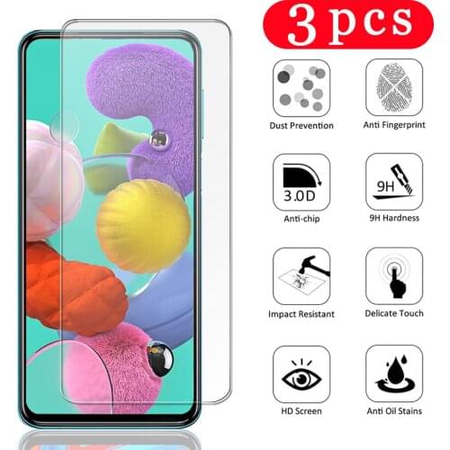 3Pcs protective film for Samsung Galaxy A01 A11 A21 A21S A31 A41 A51 A71 A71S A91 A50 A50S tempered glass phone screen protector