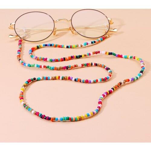4 Colors Fashion Reading Glasses Chain Retro Beads Eyeglass Sunglasses Spectacle Cord Neck Strap String Mask Chain Eye Wear