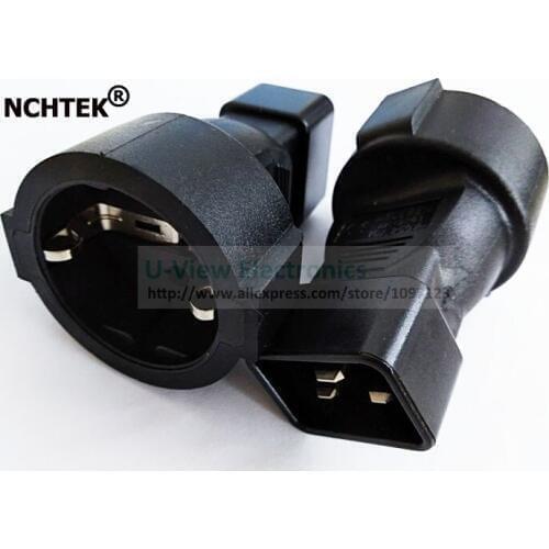 NCHTEK IEC 320 C20 Male to CEE7/7 European Female Power Adapter, C20 to EU Female Adapter/Free Shipping/5PCS