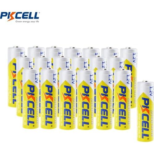 2/4/20PC PKCELL 1.2V NiMh aa Batteries 2000mAh AA Rechargeable NI-MH Battery 1000 circle times recharge cell for flashlight toys