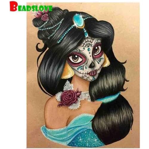 Diy diamond painting halloween horror girl 5D Mosaic kit Cross Stitch diamond mazayka Pattern of rhinestones embroidery beadwork