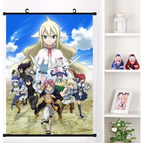 Anime FAIRY TAIL Larcade Dragneel Ajoy Ram Bledman Wall Scroll Poster Wall Hanging Poster Home Decor Collection Art Gifts