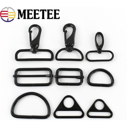 4/10pcs Black Metal Strap Buckles Bag Dog Collar Webbing Adjustment Belt Buckle Hooks Connection Clasp DIY Hardware Accessories