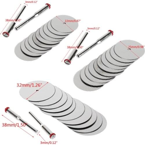 10 x 25mm Wood Saw Blade Disc + 2 x Rod Dremel Rotary Cutting Tool