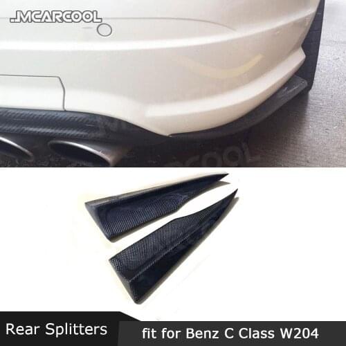 For W204 Carbon Fiber / FRP Rear Bumper Lip Splitters Aprons Spoiler For Benz C Class W204 C63 AMG 2012 - 2014