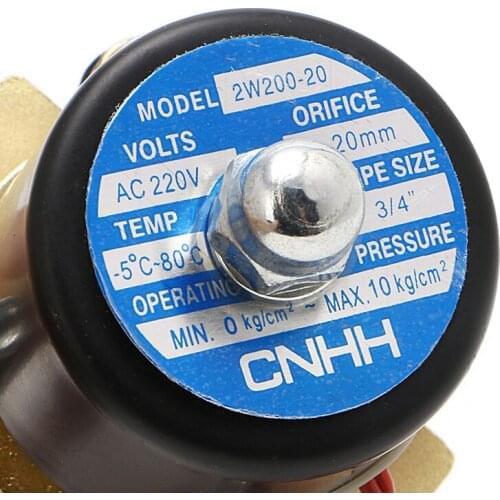 3/4" 220V Electric Solenoid Valve Pneumatic 2 Port Water Oil Air Gas 2W-200-20
