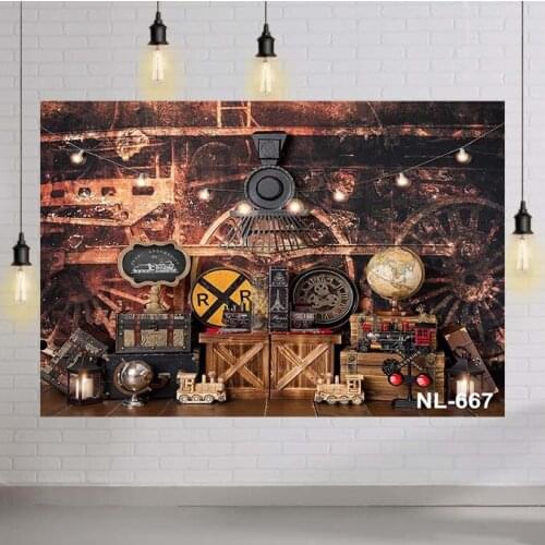 Repairman Backdrop Train Route Vintage Newborn Kids Portrait Background for Photo Studio Retro Motel Photo Background Props