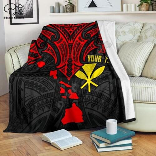 Hawaii Custom - Polynesian Whale Tail 3D printed Sherpa Blanket on Bed Home Textiles Dreamlike HOME ACCESSORIES