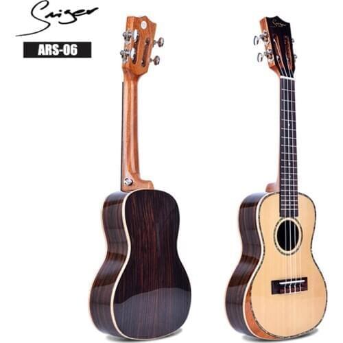Smiger 24Inch Hawaii Ukulele ARS-06 Concert Ukulele AA Solid Spruce AA Rosewood B&S 4 Strings Bass Guitar Musical Instrument