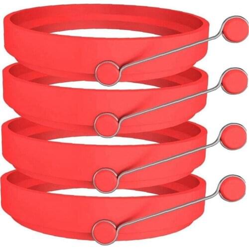 JFBL Hot Egg Ring Silicone Egg Pancake Mold Practical Egg Ring for Cooking Kitchen Utensils, 4 Pieces