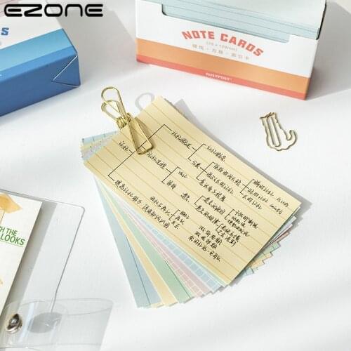 EZONE 150pcs Index Cards Creative Candy Color Memo Pad Child Stationery Multicolour Memory Card Foreign Language Memorize Card