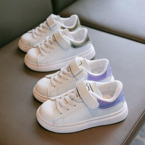 Kids Boy Girl Casual Shoes Child Leather Sneakers Soft Flat White Trainers Children Sport School Shoes Breathable Footwear